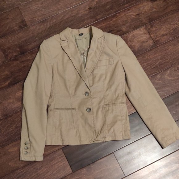 Banana Republic Khaki Cropped Jacket Women's SIZE 2 - Picture 1 of 4
